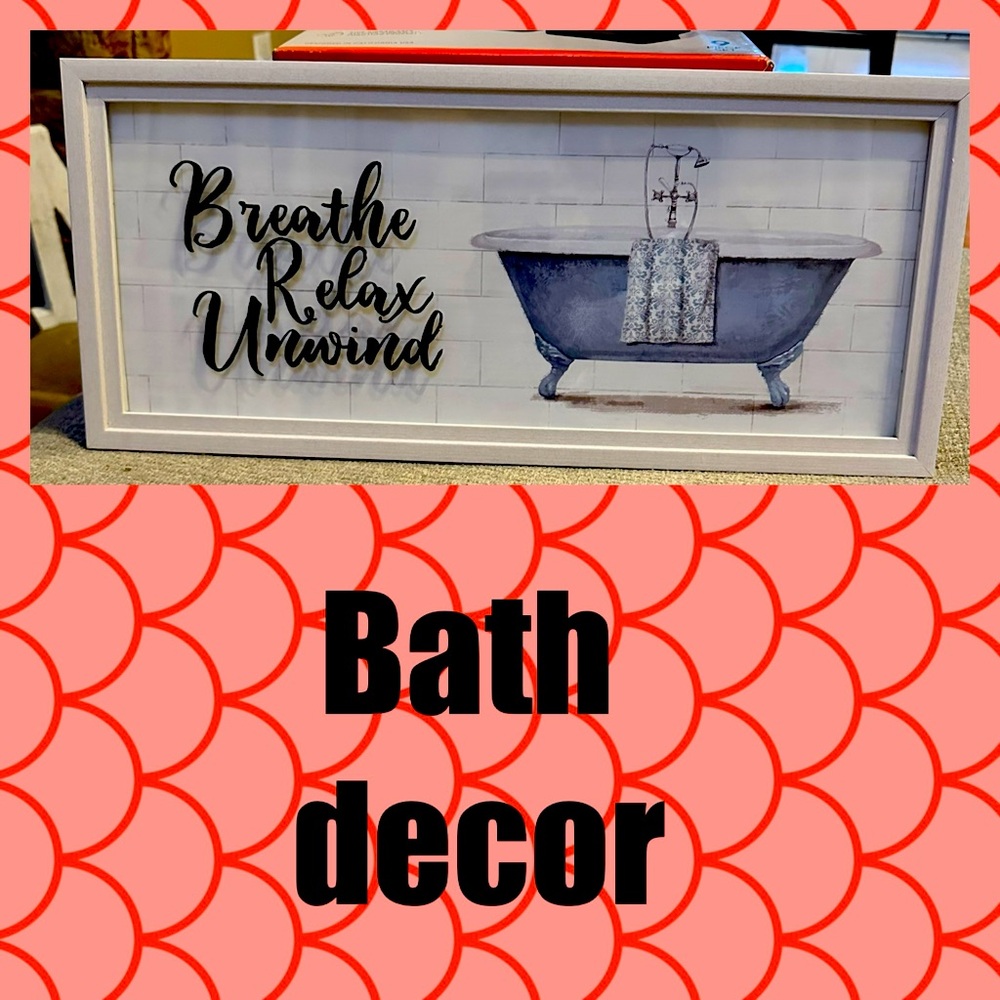 White wood framed wall decor